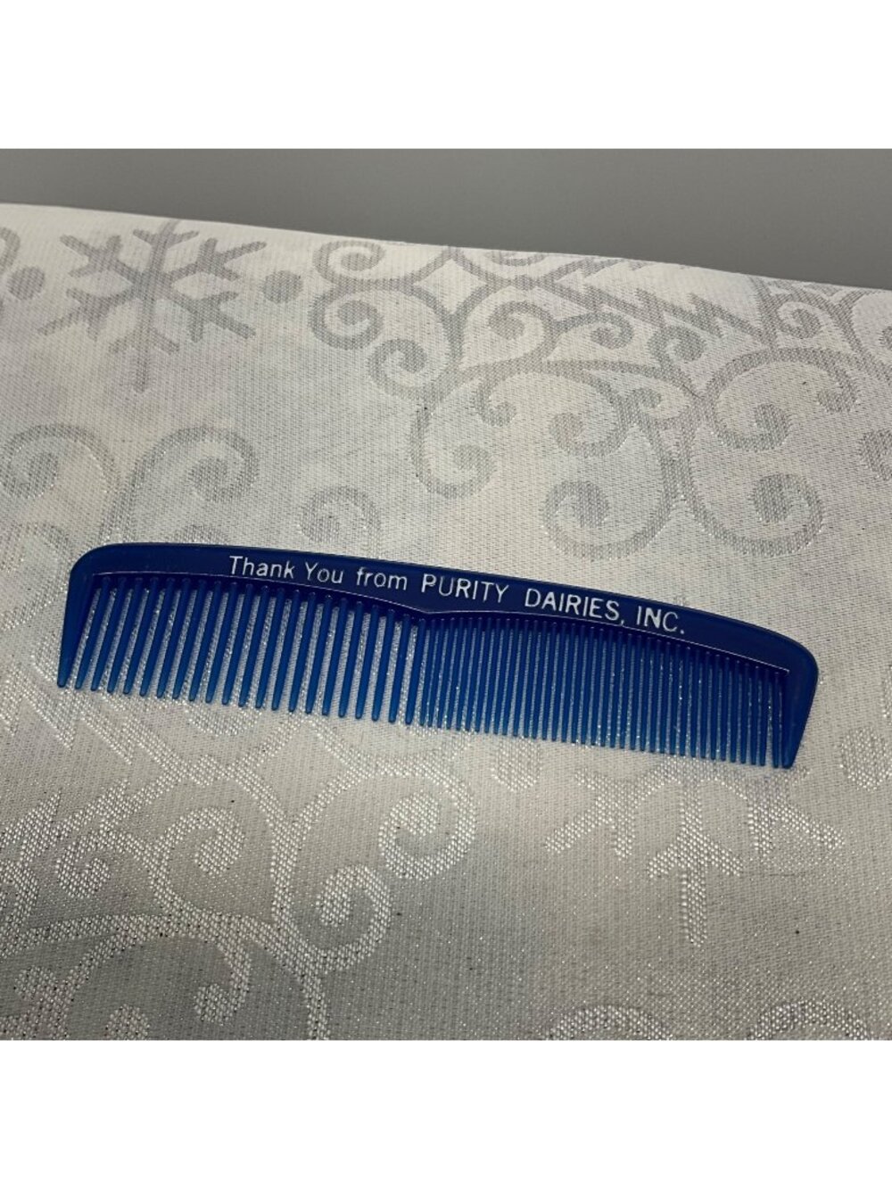 Vintage Prity Dairies Inc Advertising Pocket Comb Blue Dairy Promotional